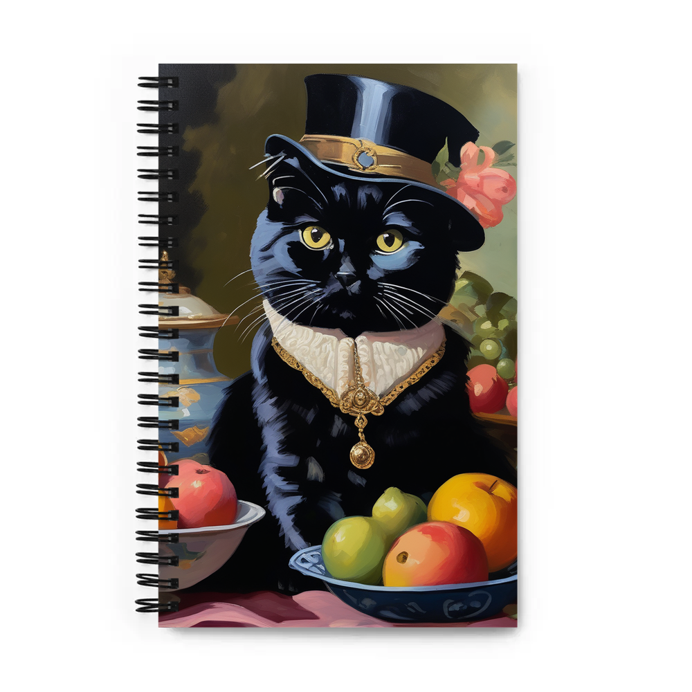 PugMug Custom Black Scottish Fold Cat Spiral Notebook