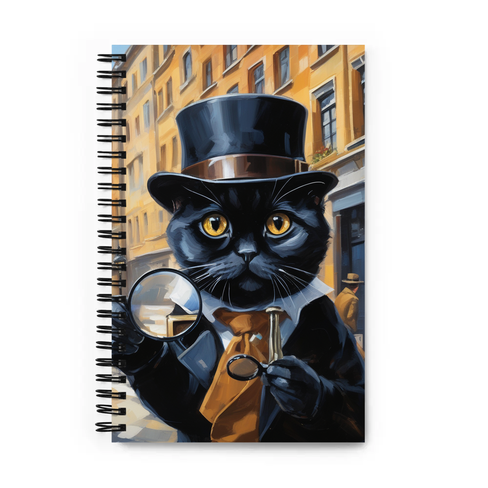 PugMug Custom Black Scottish Fold Cat Spiral Notebook
