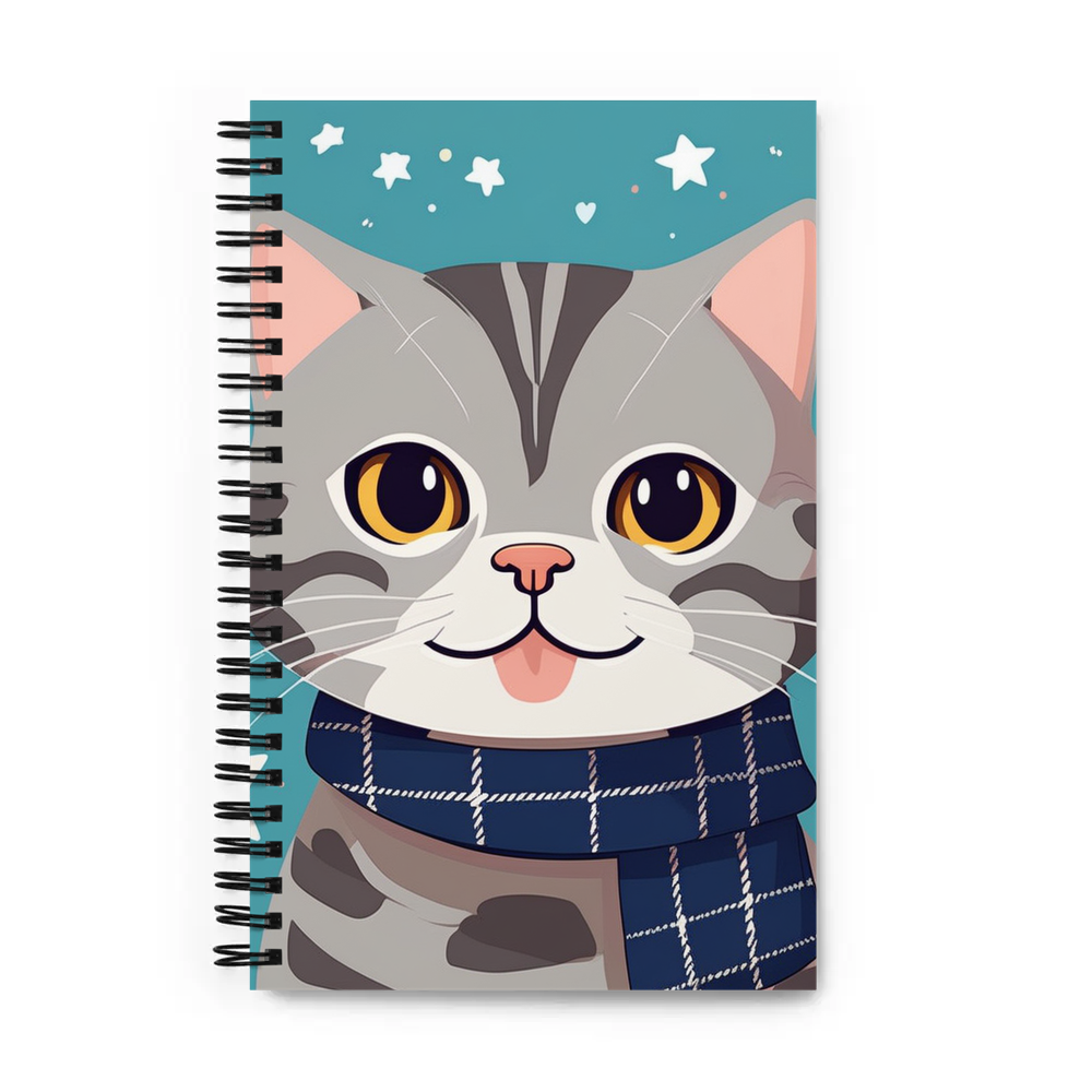 PugMug Custom Tabby Scottish Fold Cat Spiral Notebook