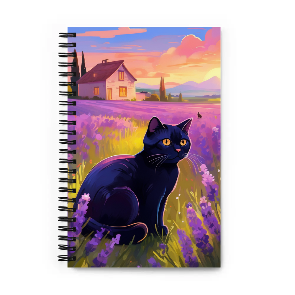 PugMug Custom Black Scottish Fold Cat Spiral Notebook