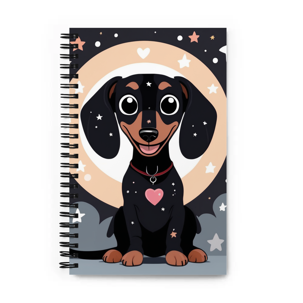 PugMug Custom Black Dachshund Spiral Notebook