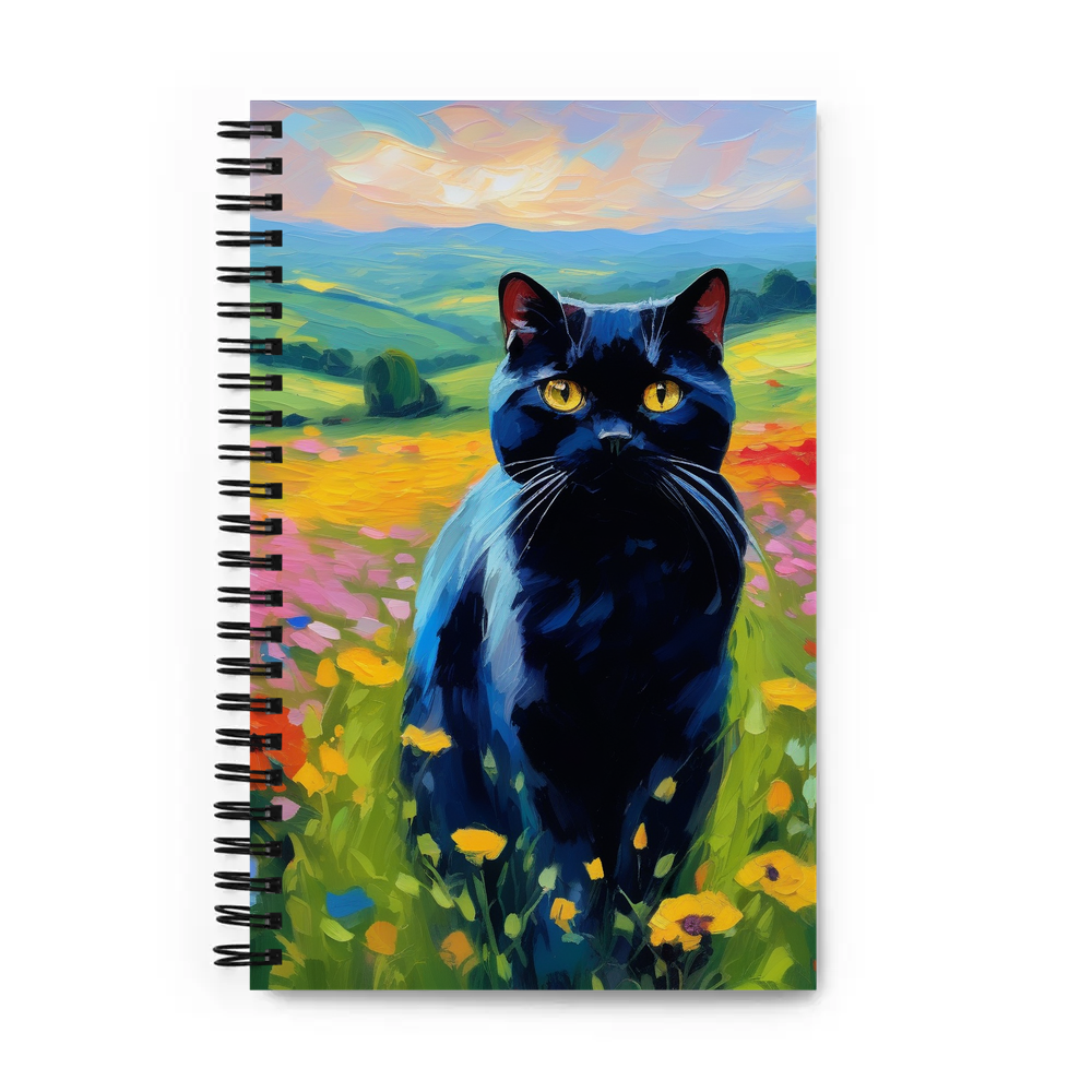 PugMug Custom Black Scottish Fold Cat Spiral Notebook