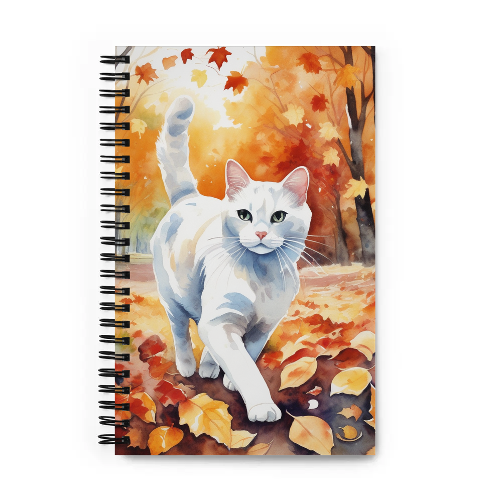 PugMug Custom White Companion Cat Spiral Notebook