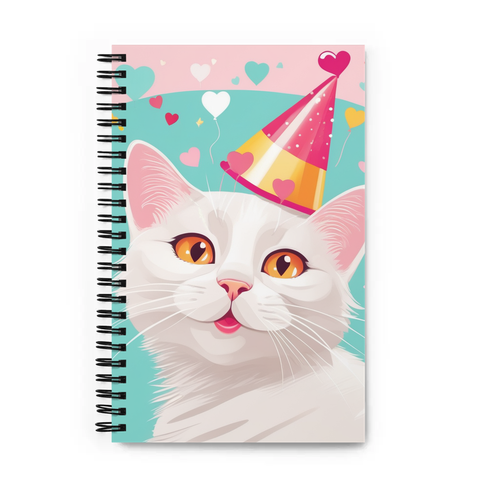 PugMug Custom White Companion Cat Spiral Notebook