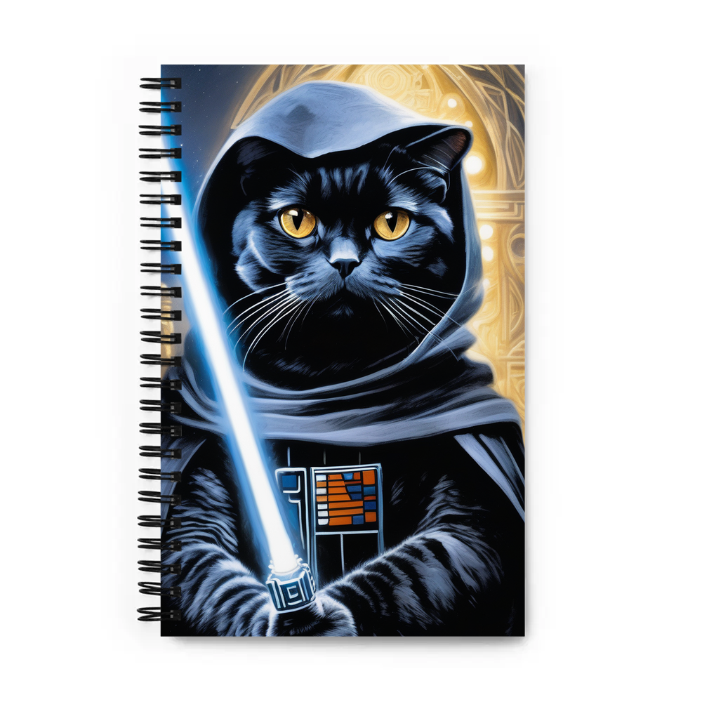 PugMug Custom Black Scottish Fold Cat Spiral Notebook