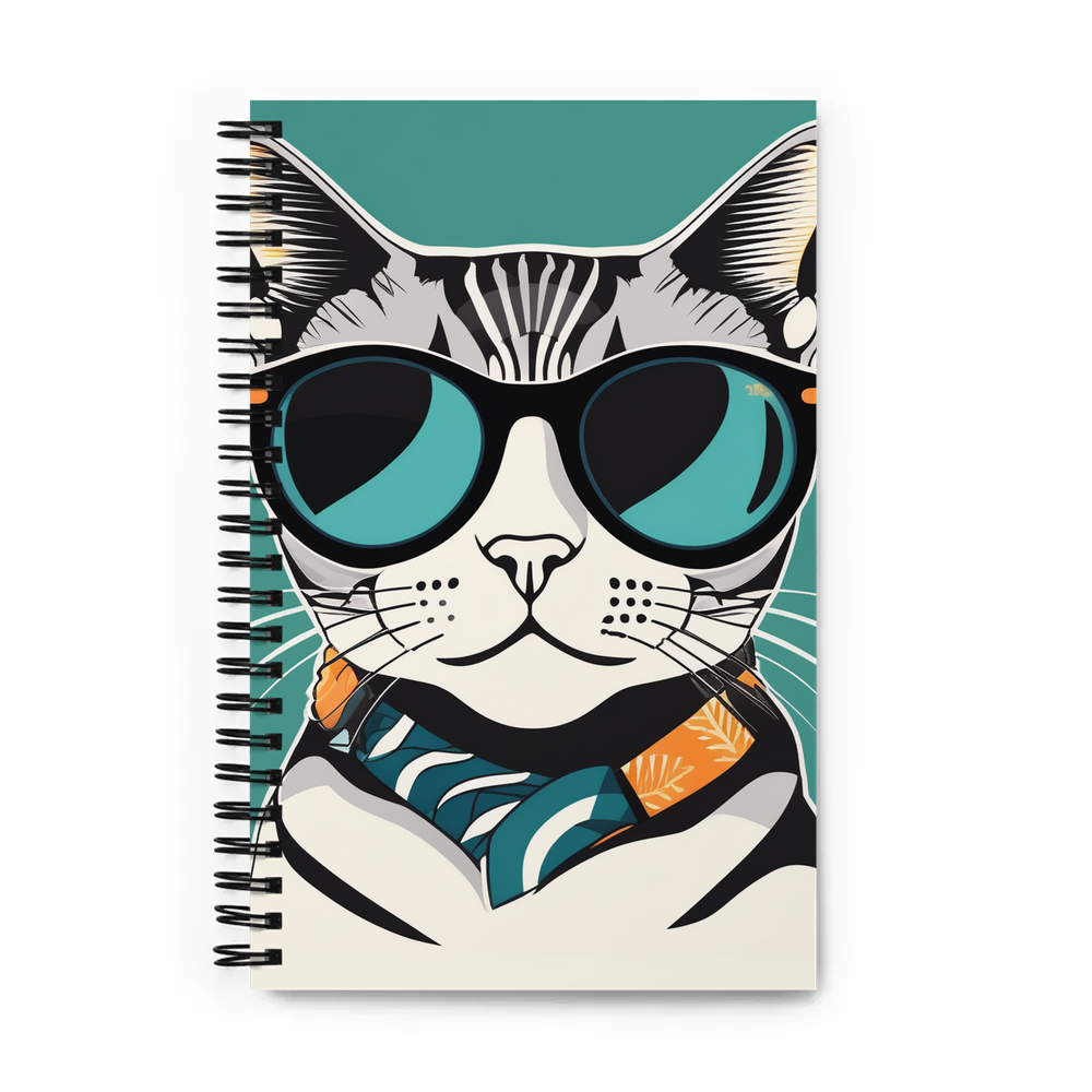 PugMug Custom Black American Shorthair Cat Spiral Notebook