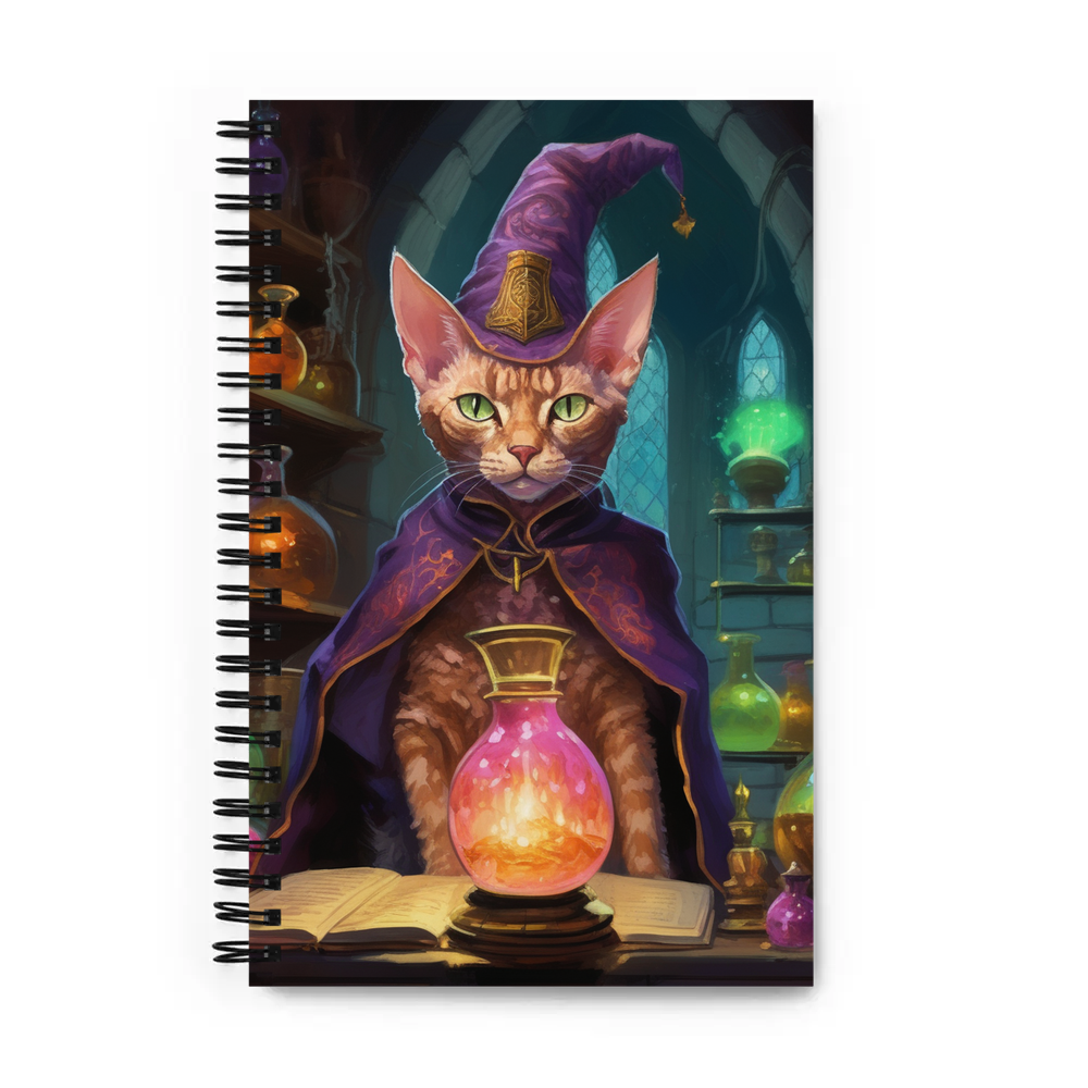 PugMug Custom Tabby Devon Rex Cat Spiral Notebook