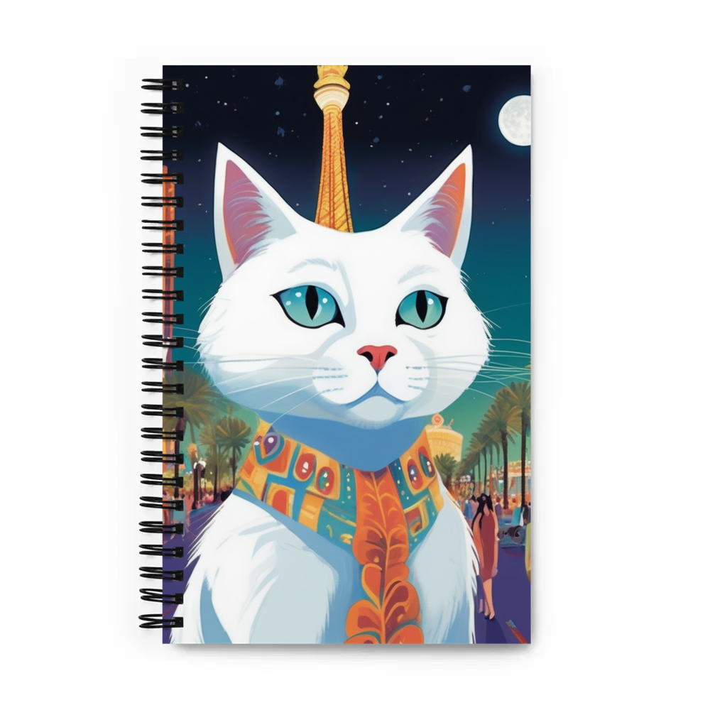 PugMug Custom White Companion Cat Spiral Notebook