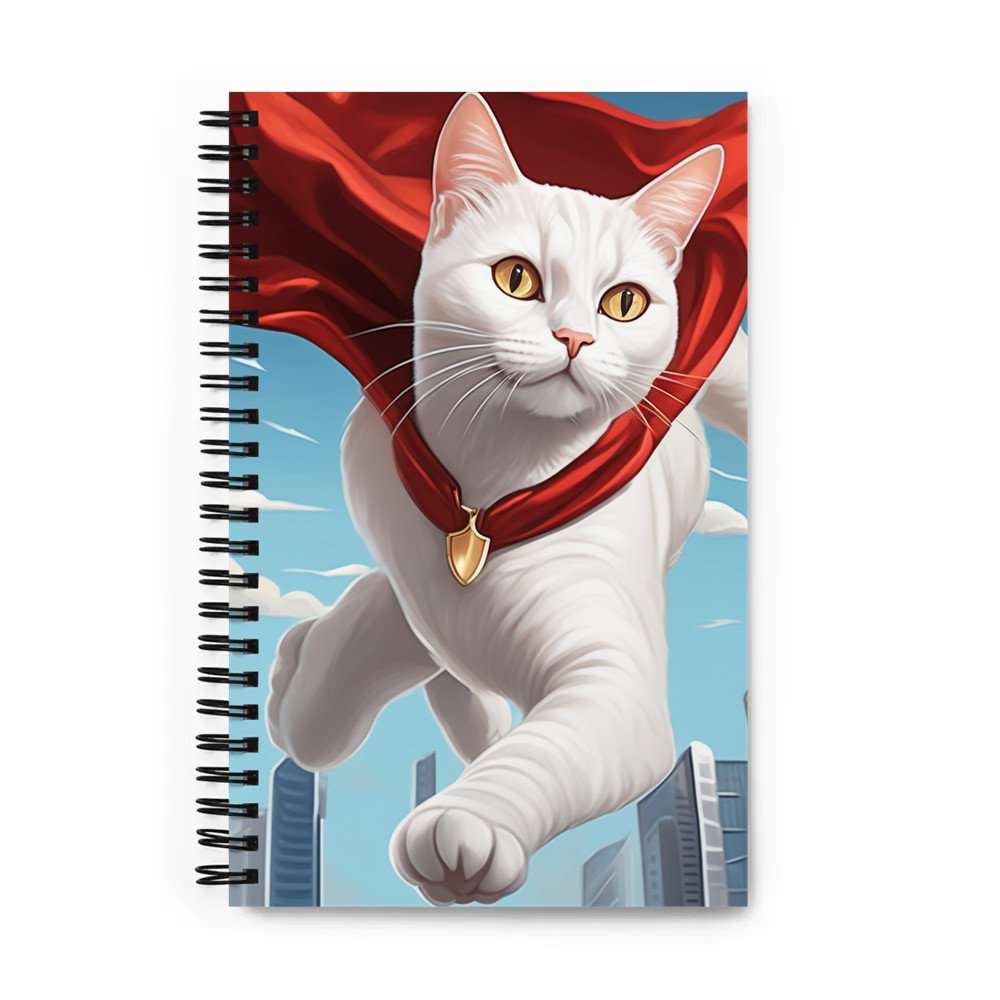PugMug Custom White Companion Cat Spiral Notebook