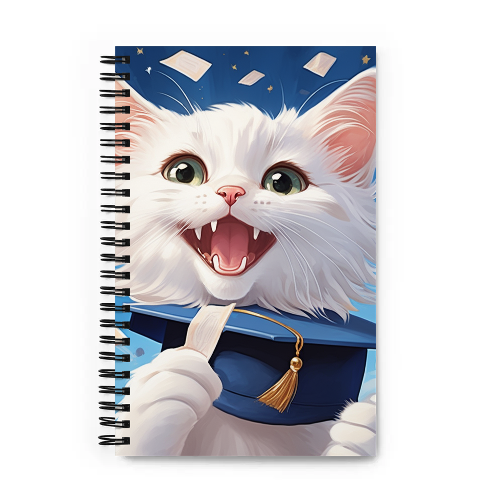 PugMug Custom White Companion Cat Spiral Notebook