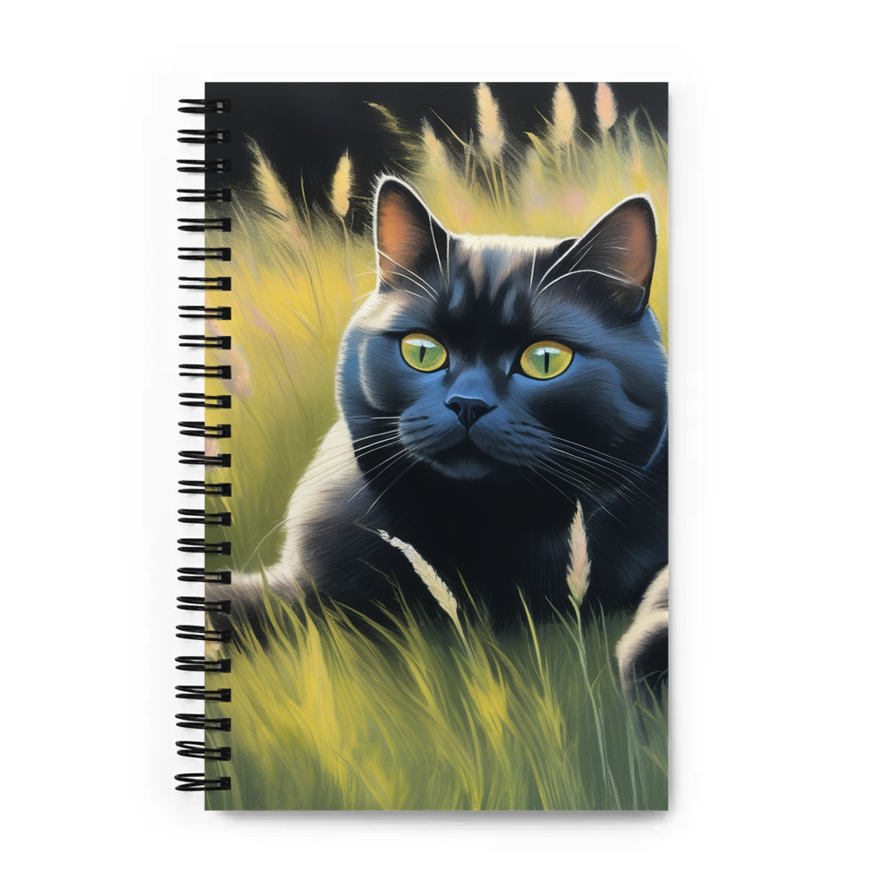 PugMug Custom Black British Shorthair Cat Spiral Notebook