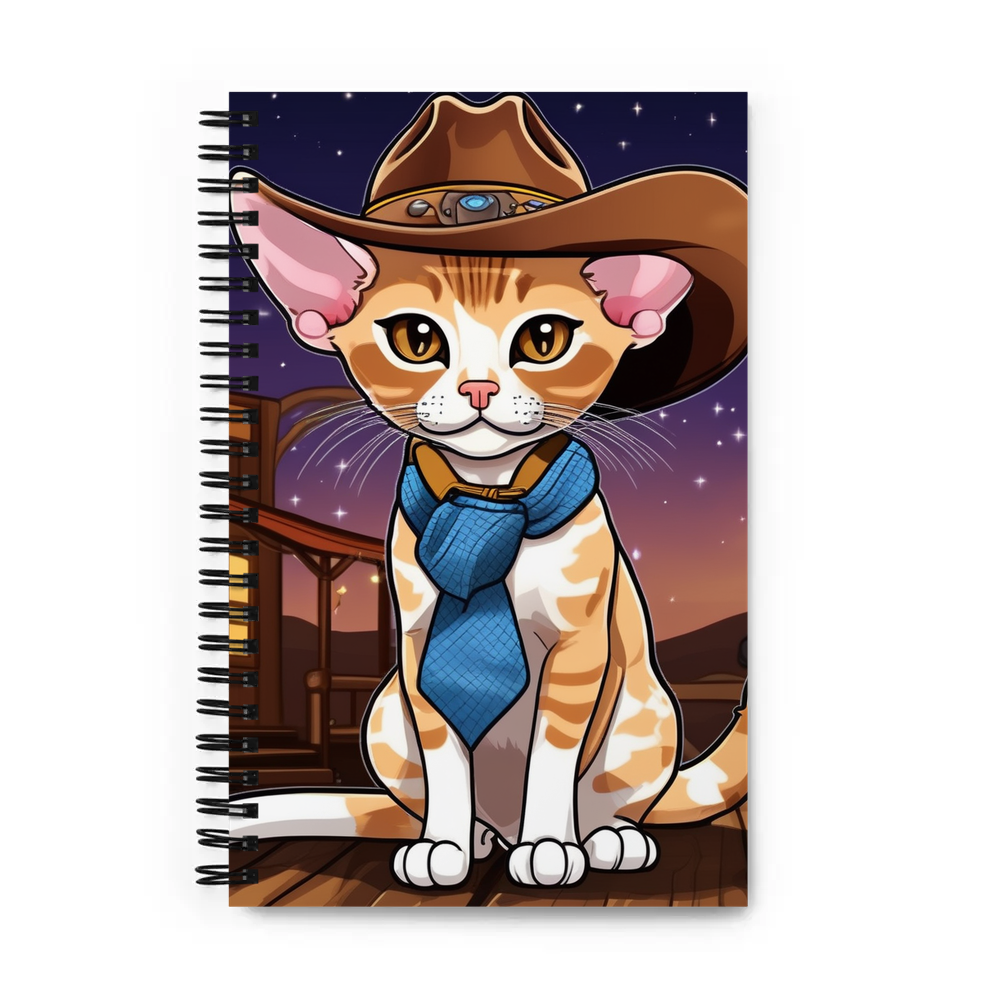 PugMug Custom Tabby Devon Rex Cat Spiral Notebook