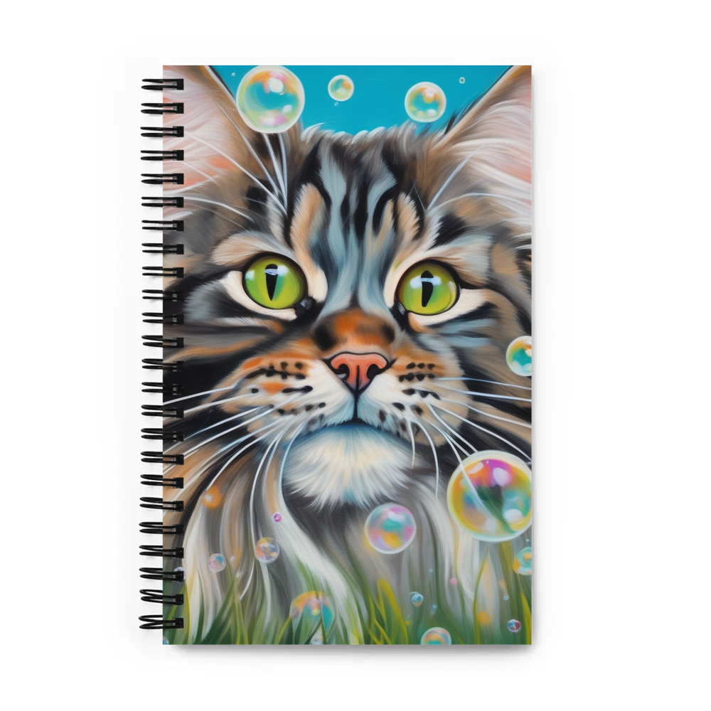 PugMug Custom Tabby Maine Coon Cat Spiral Notebook