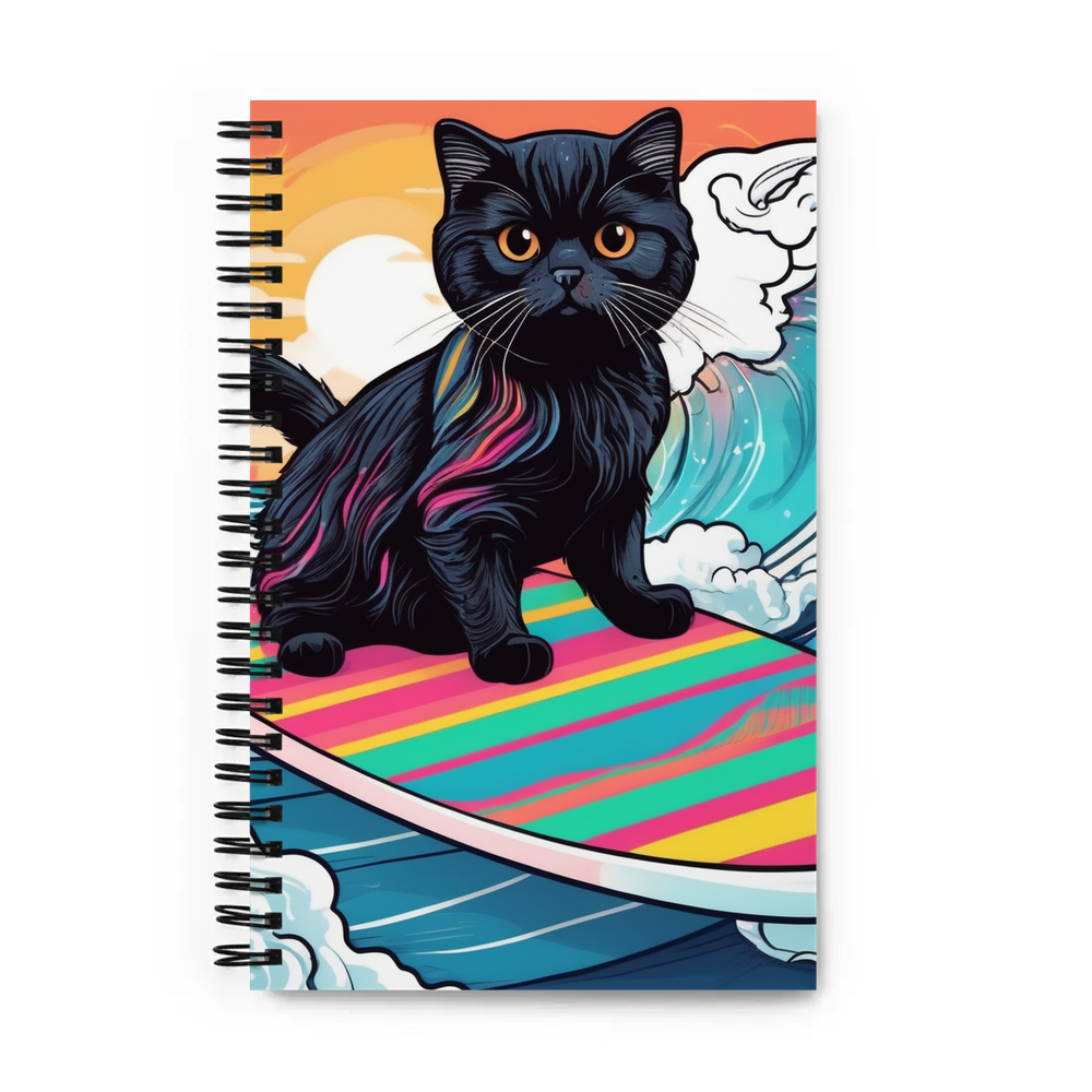 PugMug Custom Black Scottish Fold Cat Spiral Notebook