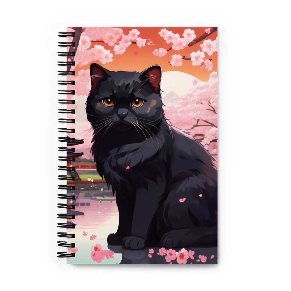 PugMug Custom Black Scottish Fold Cat Spiral Notebook
