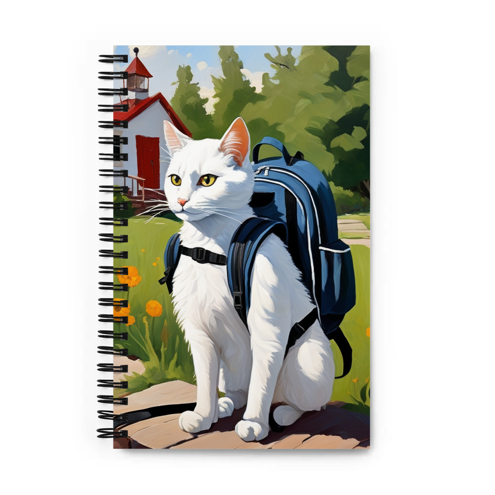 PugMug Custom White Companion Cat Spiral Notebook