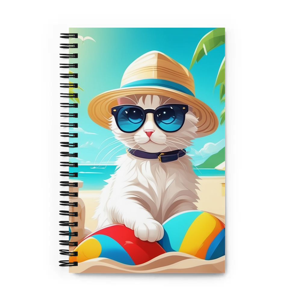 PugMug Custom White Companion Cat Spiral Notebook