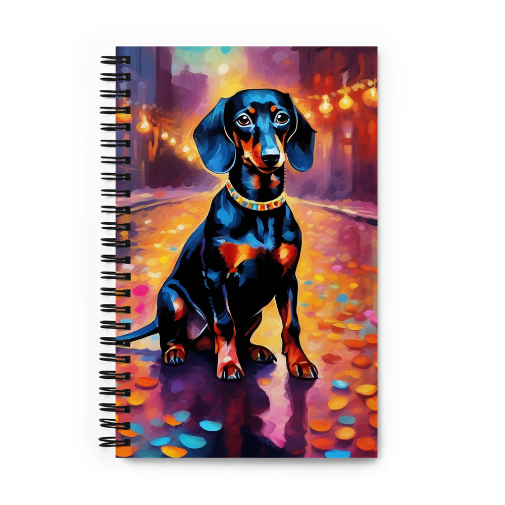 PugMug Custom Black Dachshund Spiral Notebook