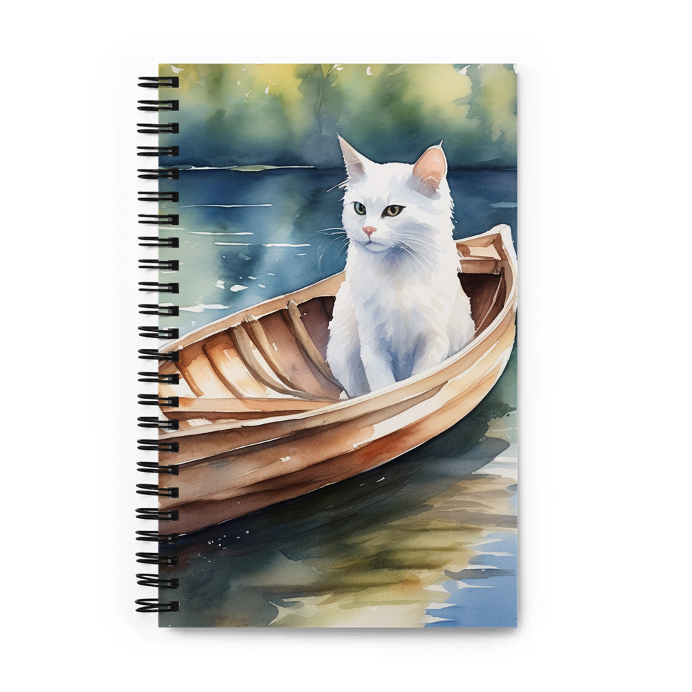 PugMug Custom White Companion Cat Spiral Notebook