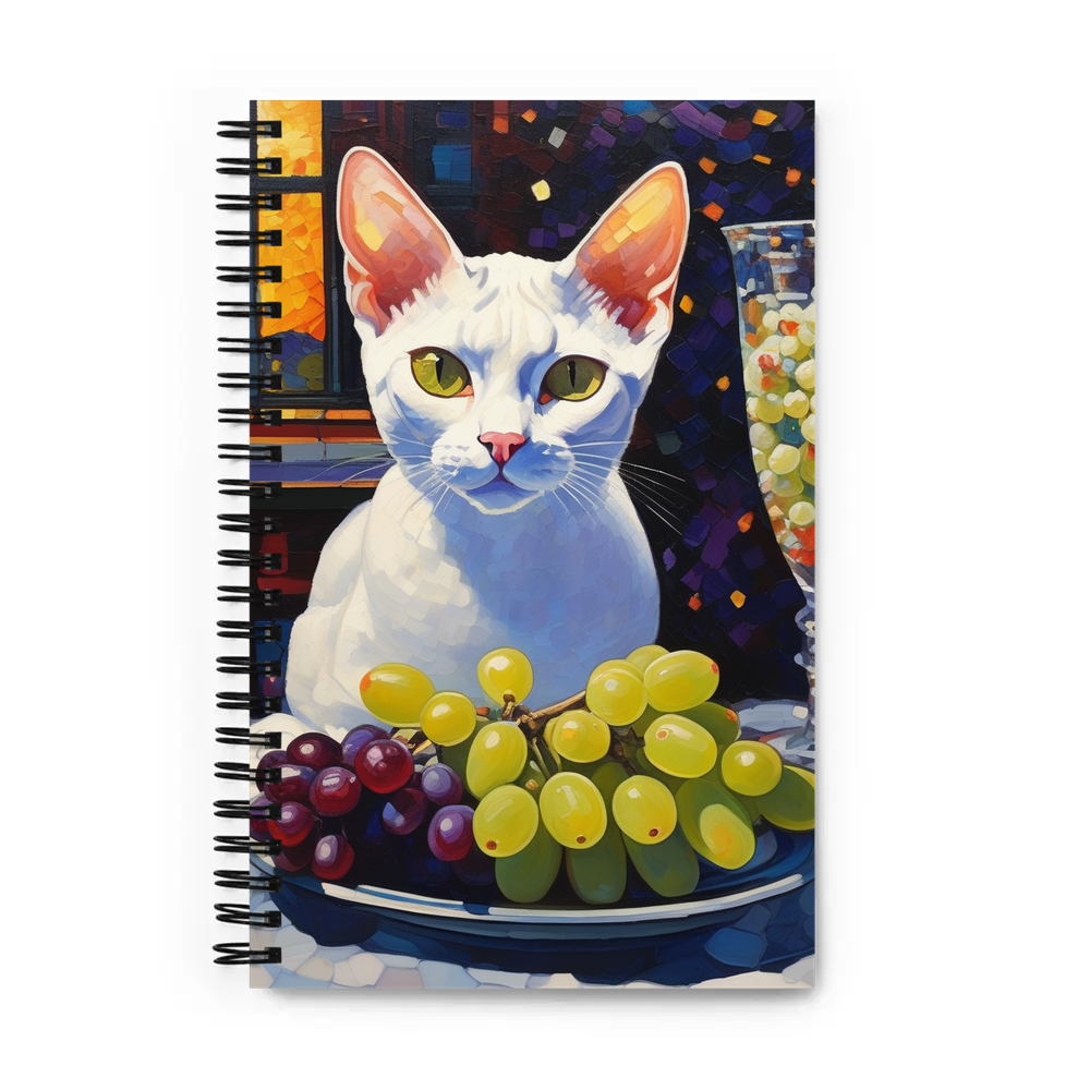 PugMug Custom White Devon Rex Cat Spiral Notebook