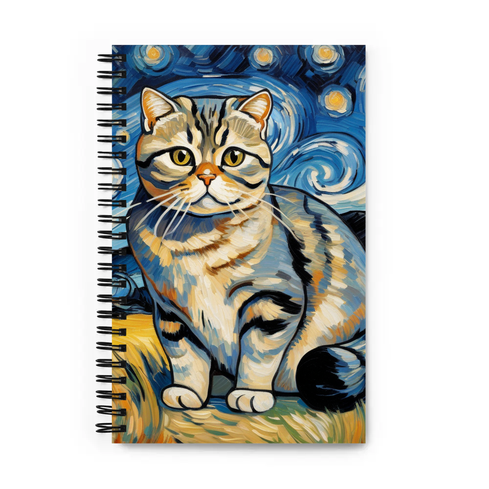 PugMug Custom Tabby Scottish Fold Cat Spiral Notebook