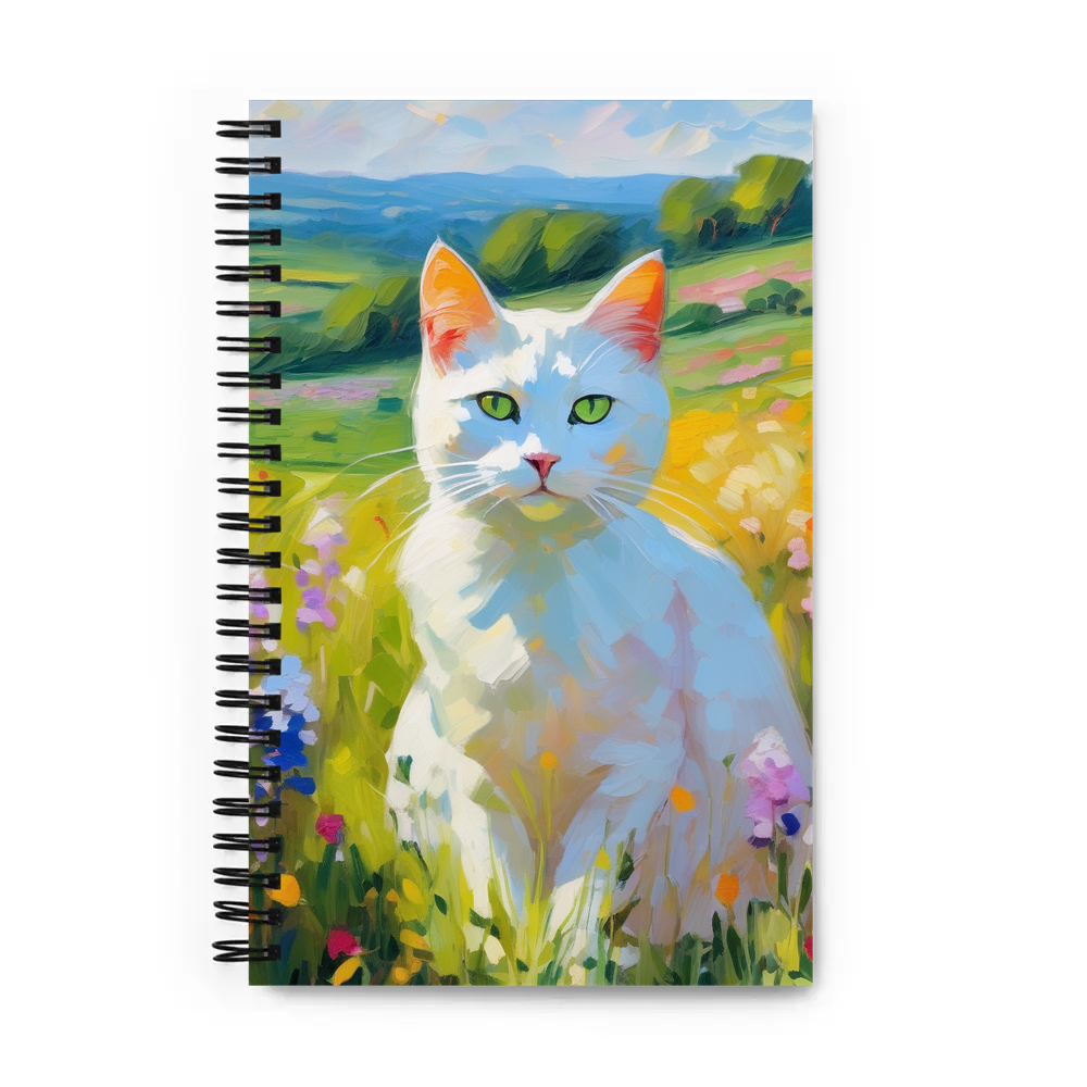 PugMug Custom White Companion Cat Spiral Notebook