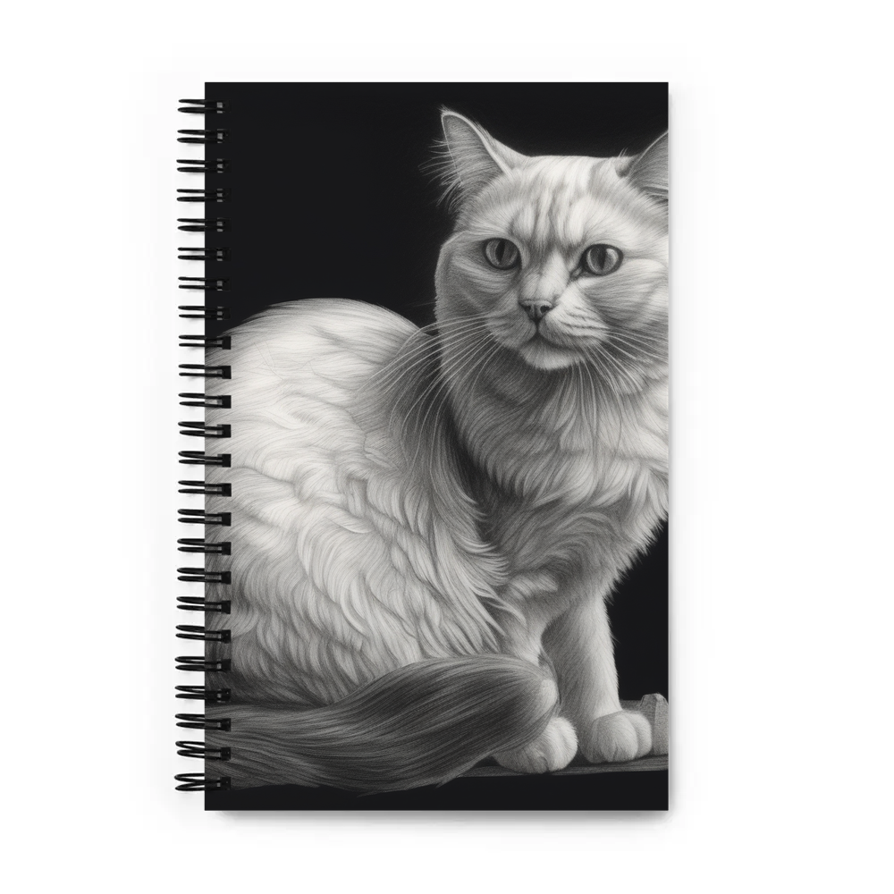 PugMug Custom White Companion Cat Spiral Notebook