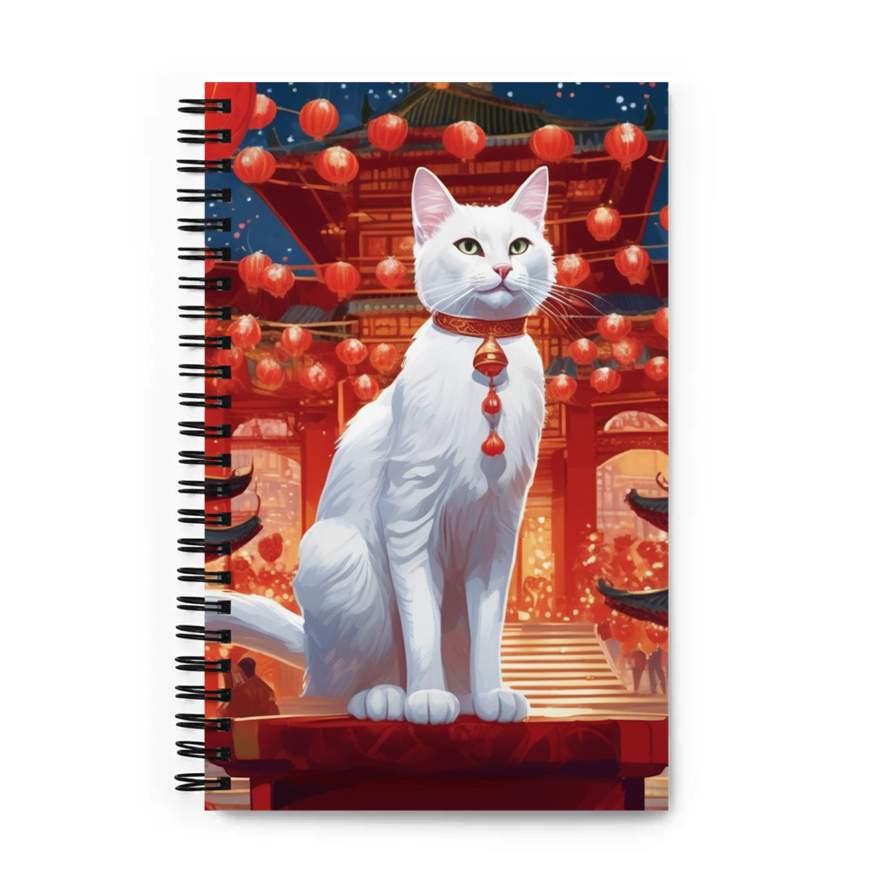 PugMug Custom White Companion Cat Spiral Notebook