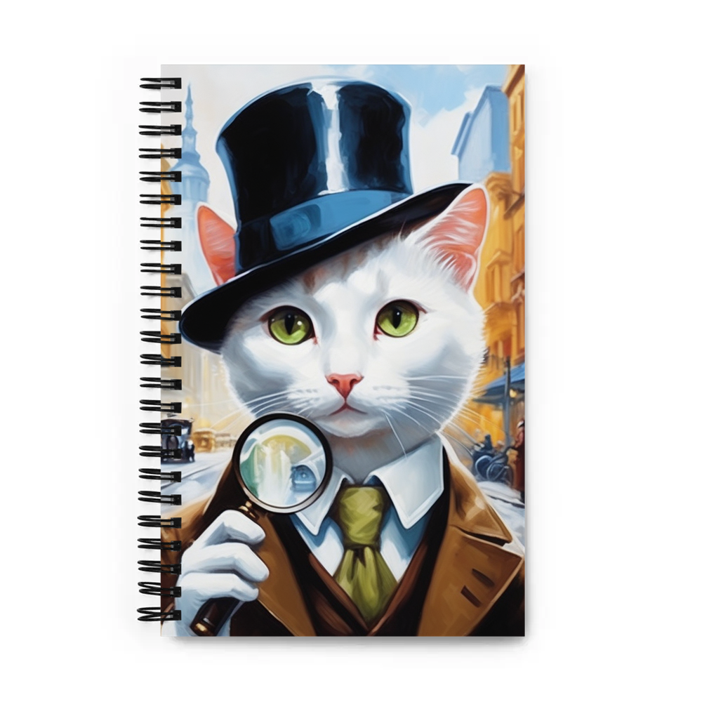 PugMug Custom White Companion Cat Spiral Notebook