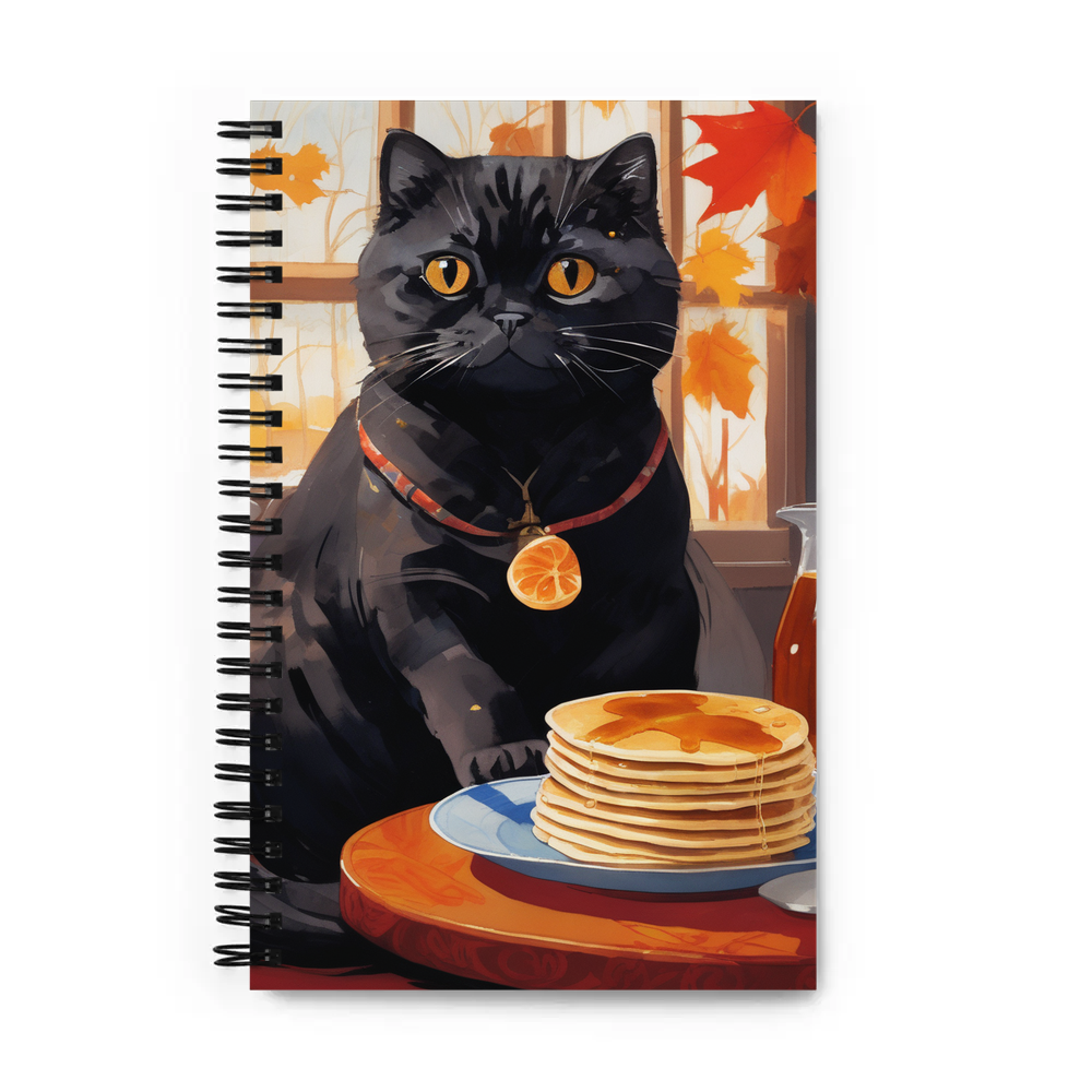 PugMug Custom Black Scottish Fold Cat Spiral Notebook