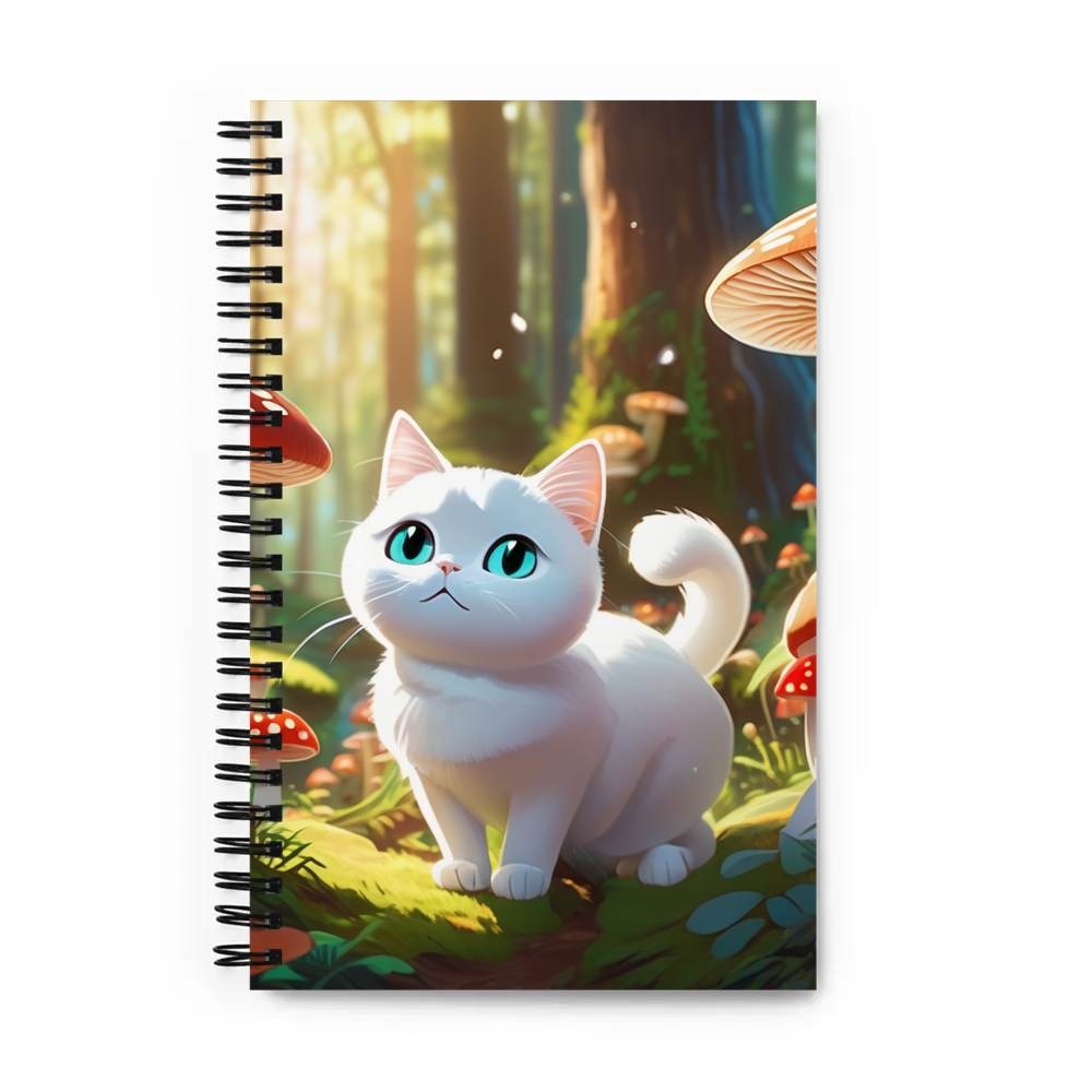 PugMug Custom White Companion Cat Spiral Notebook
