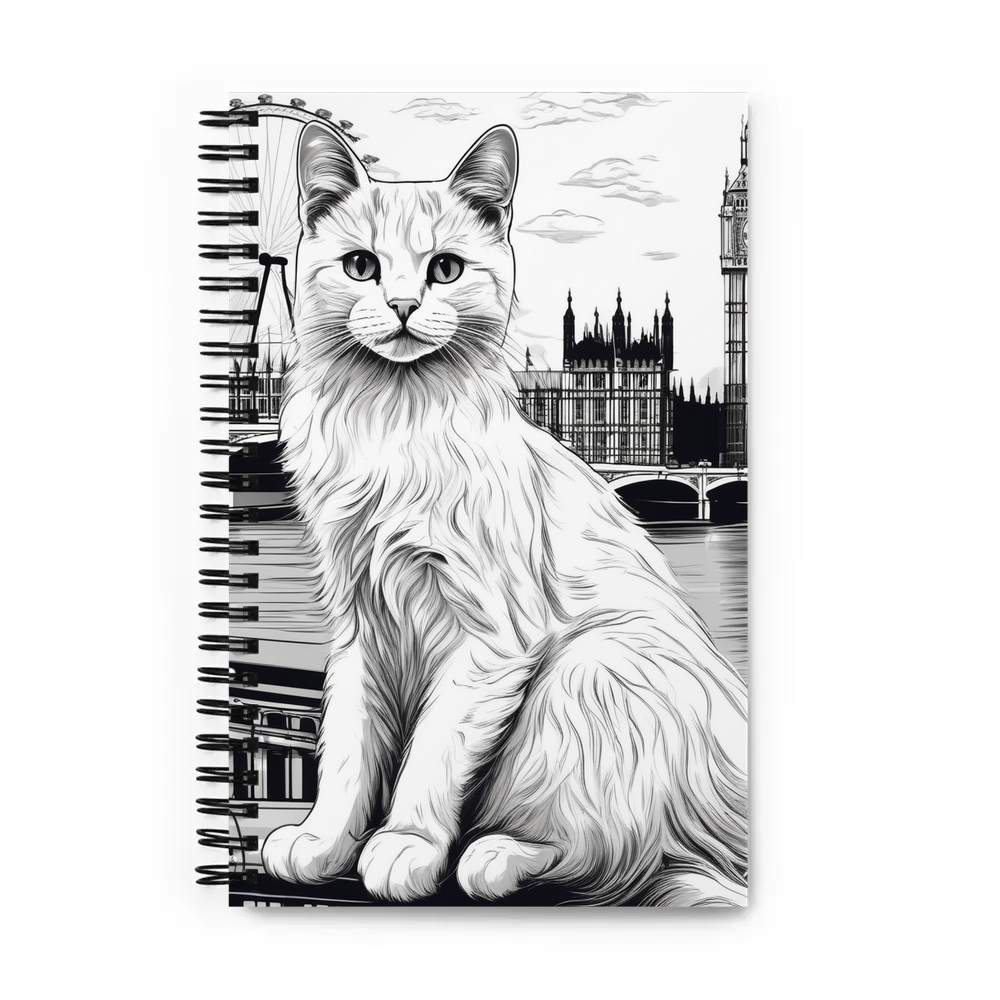 PugMug Custom White Companion Cat Spiral Notebook