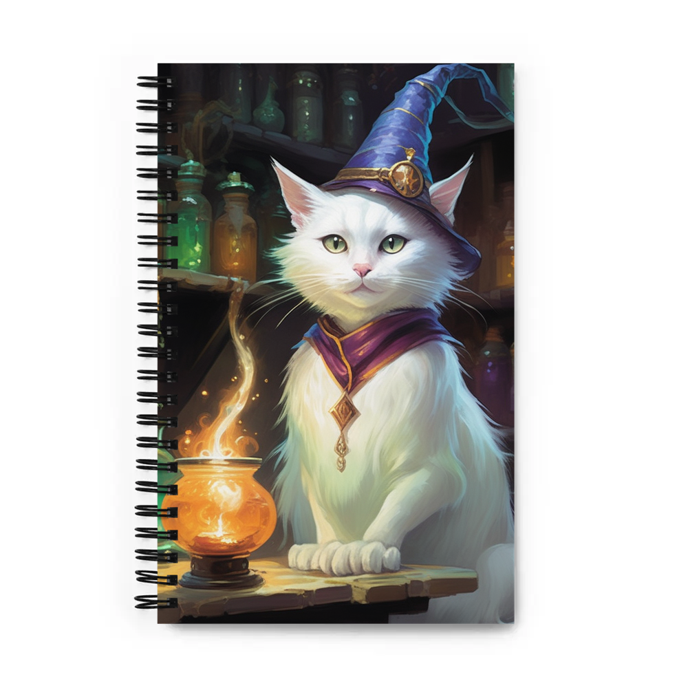 PugMug Custom White Companion Cat Spiral Notebook