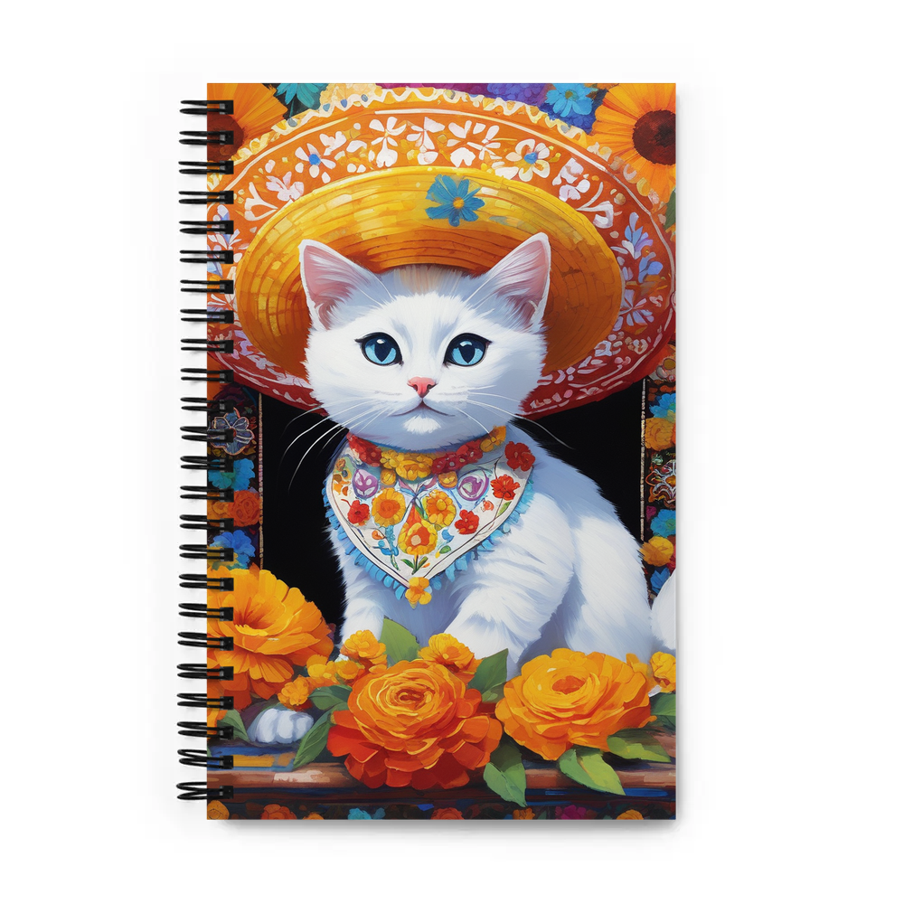 PugMug Custom White Companion Cat Spiral Notebook