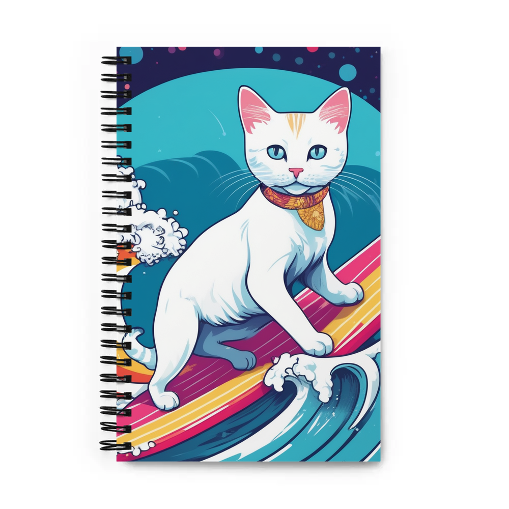 PugMug Custom White Companion Cat Spiral Notebook