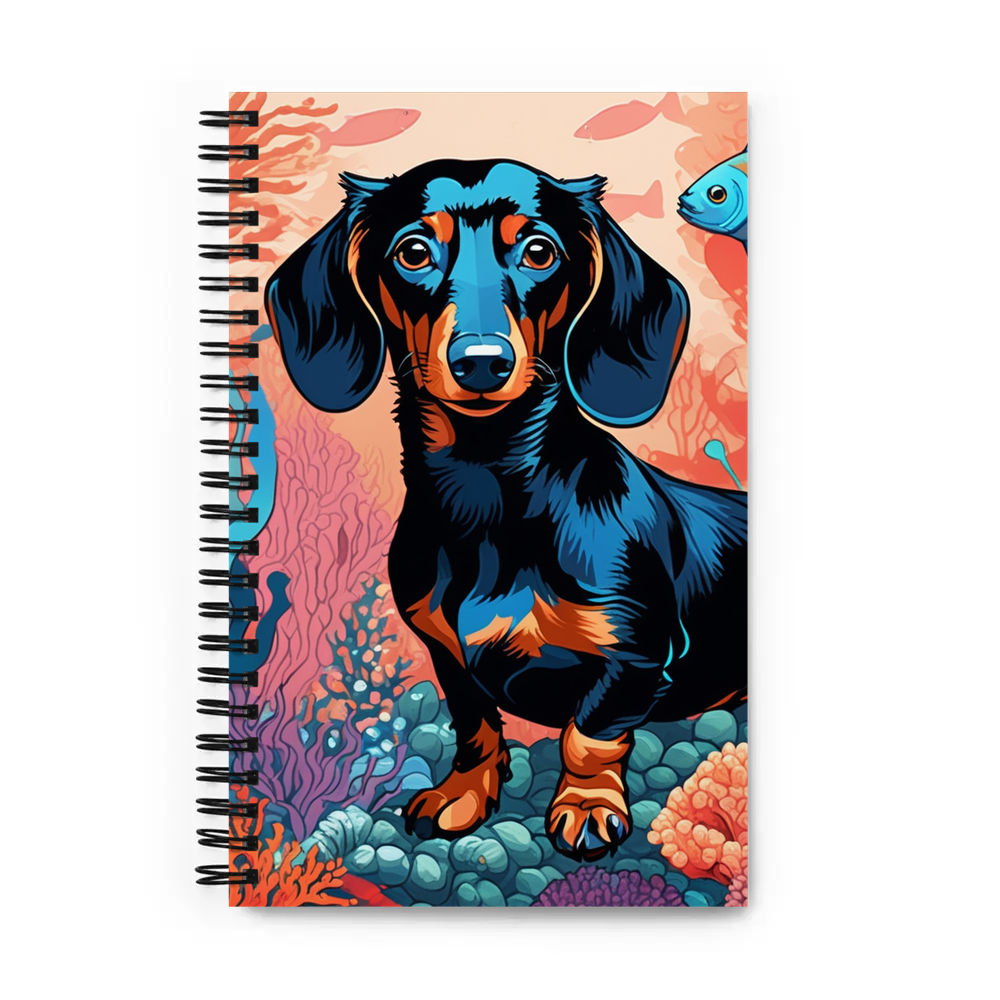 PugMug Custom Black Dachshund Spiral Notebook