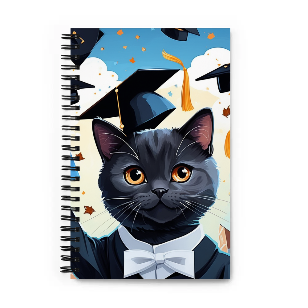 PugMug Custom Black British Shorthair Cat Spiral Notebook