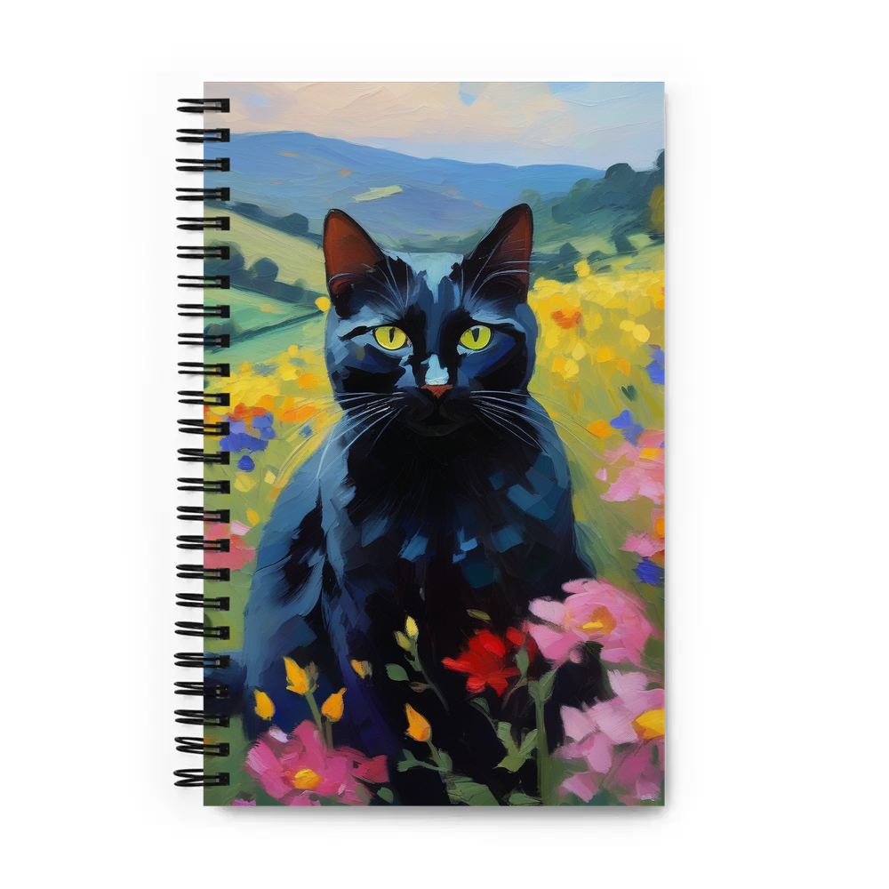 PugMug Custom Black Companion Cat Spiral Notebook
