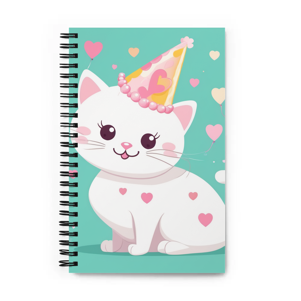 PugMug Custom White Companion Cat Spiral Notebook