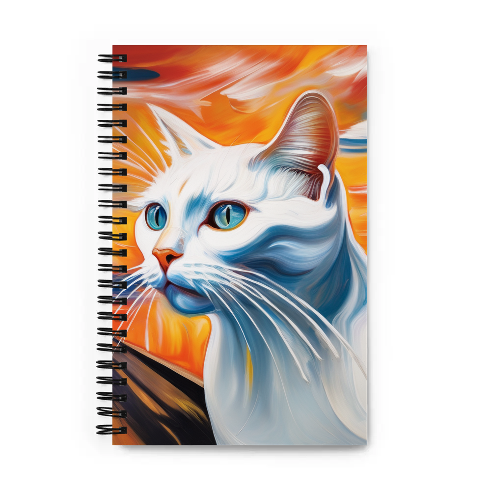 PugMug Custom White Companion Cat Spiral Notebook