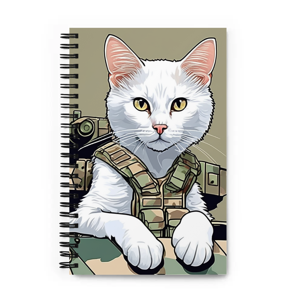 PugMug Custom White Companion Cat Spiral Notebook