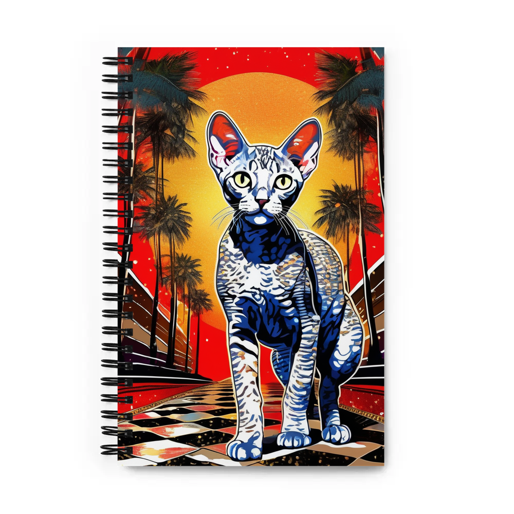 PugMug Custom Tabby Devon Rex Cat Spiral Notebook