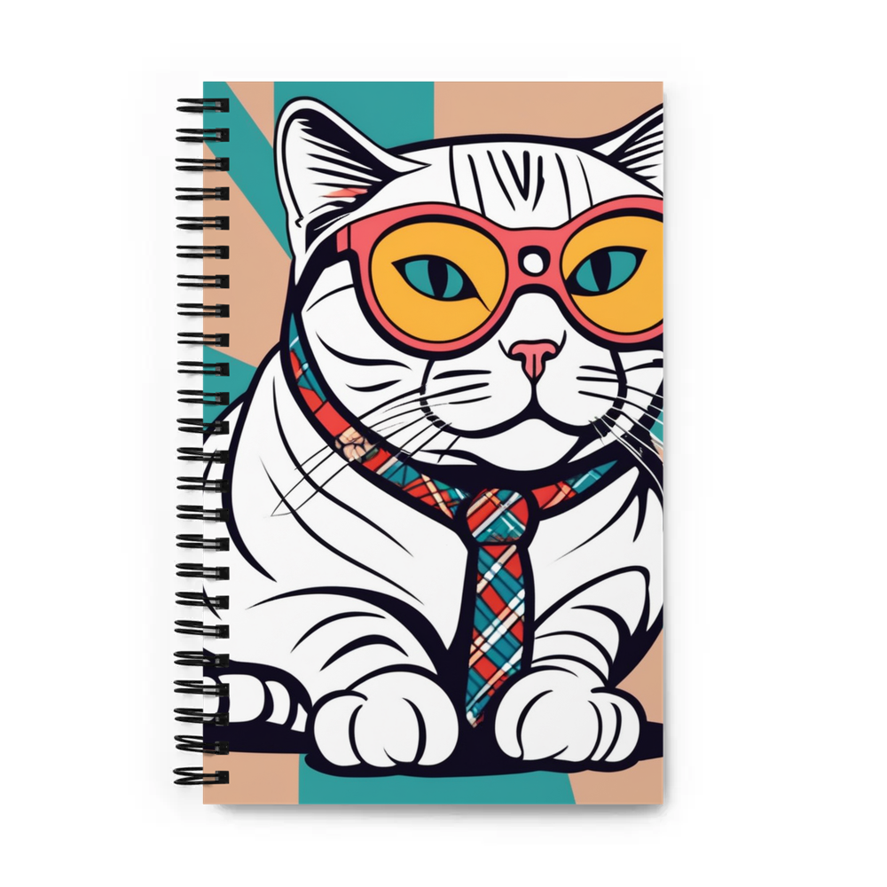PugMug Custom Tabby Scottish Fold Cat Spiral Notebook