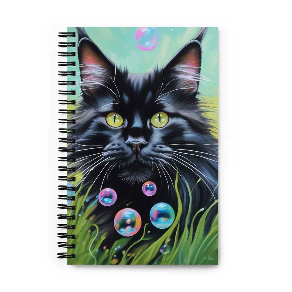 PugMug Custom Black Maine Coon Cat Spiral Notebook