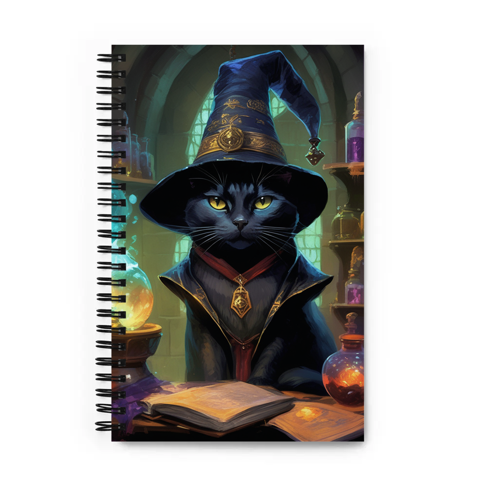 PugMug Custom Black American Shorthair Cat Spiral Notebook