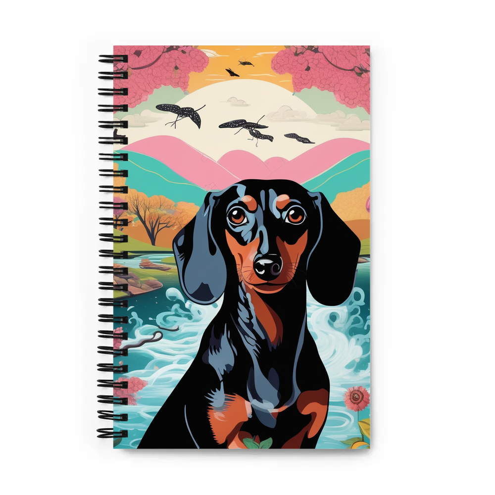 PugMug Custom Black Dachshund Spiral Notebook