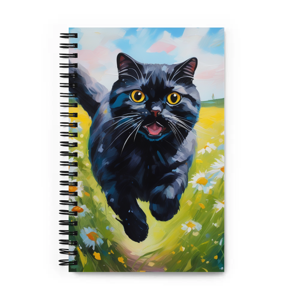 PugMug Custom Black Scottish Fold Cat Spiral Notebook