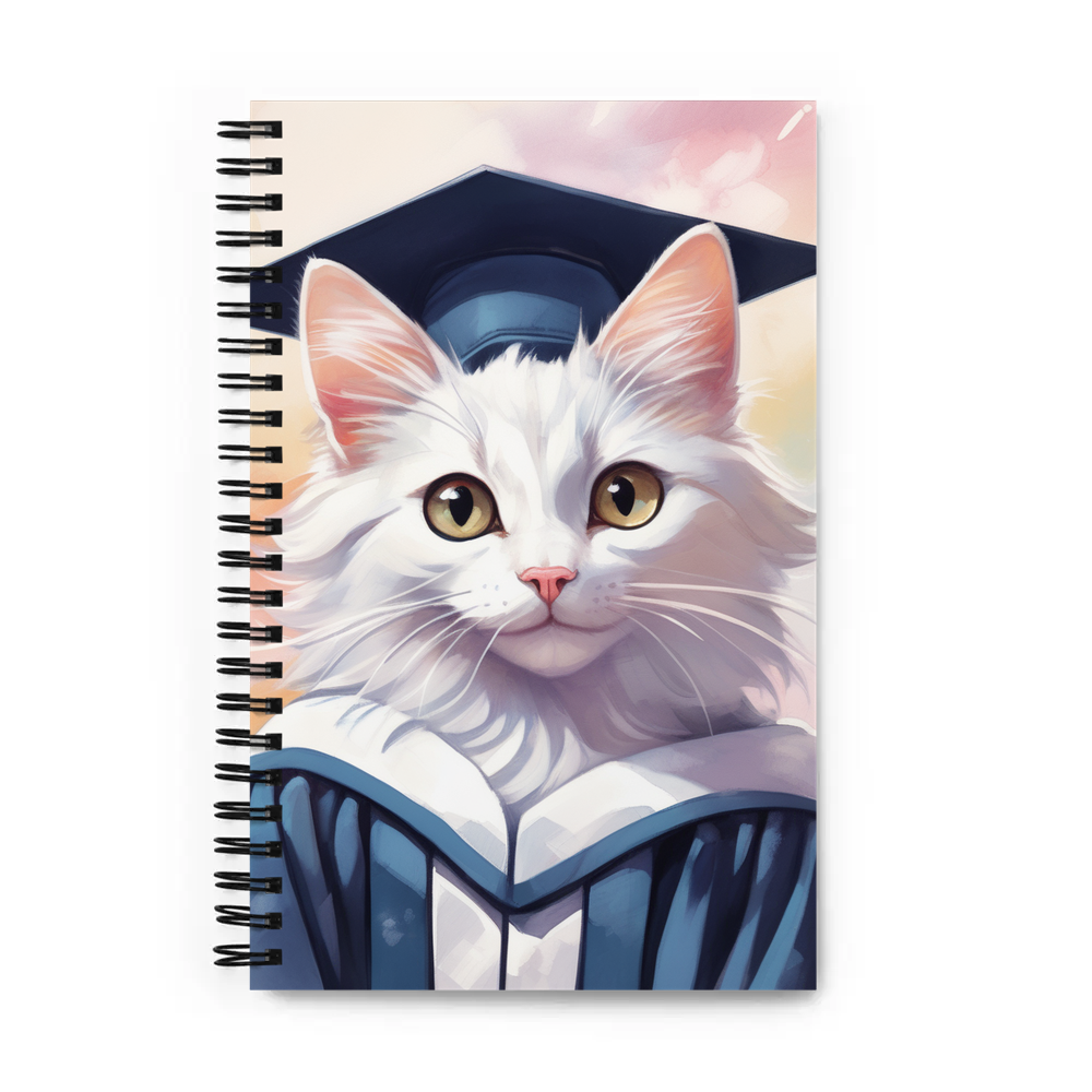 PugMug Custom White Companion Cat Spiral Notebook
