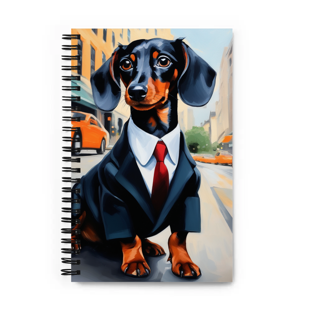 PugMug Custom Black Dachshund Spiral Notebook