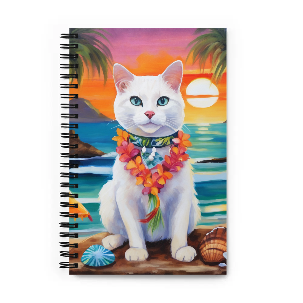 PugMug Custom White Companion Cat Spiral Notebook